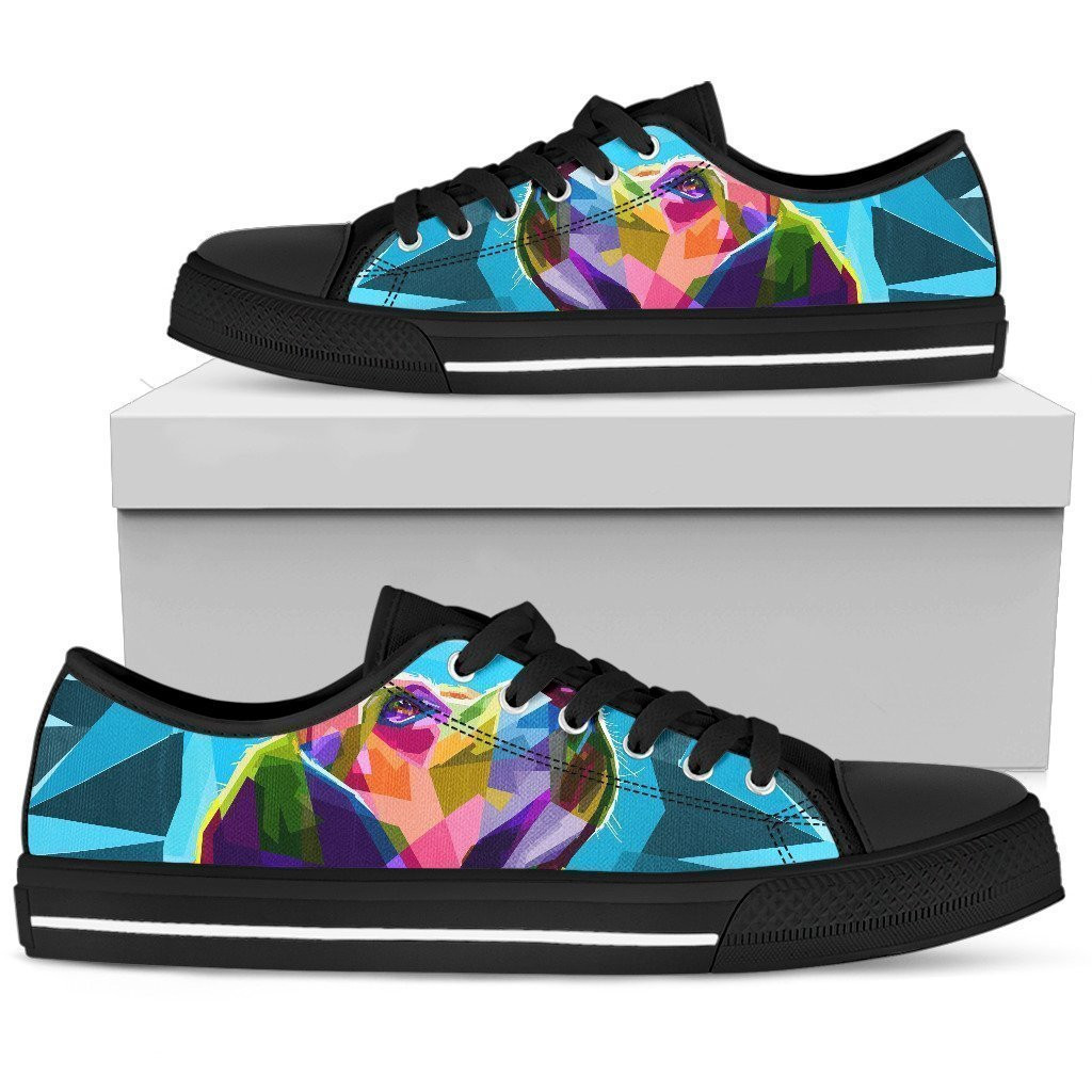 Puppy Eyes Black All Over Print Low Top Sneakers