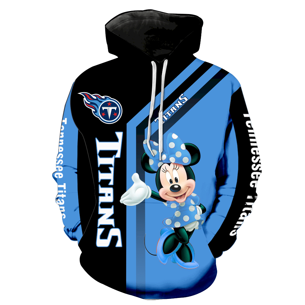 Tennessee Titans Minnie Mouse New Full All Over Print V1460 Hoodie Zipper