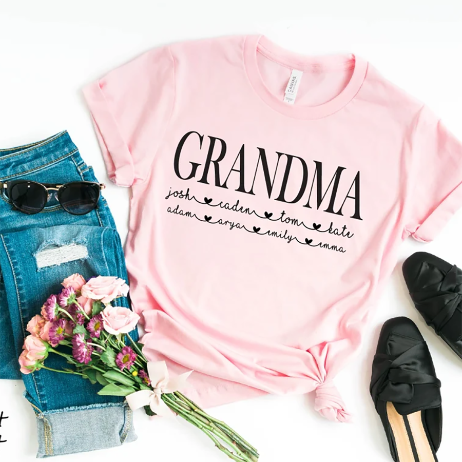 Personalized Grandma Shirt Gift For Grandma Gift For Mom Classic Canvas