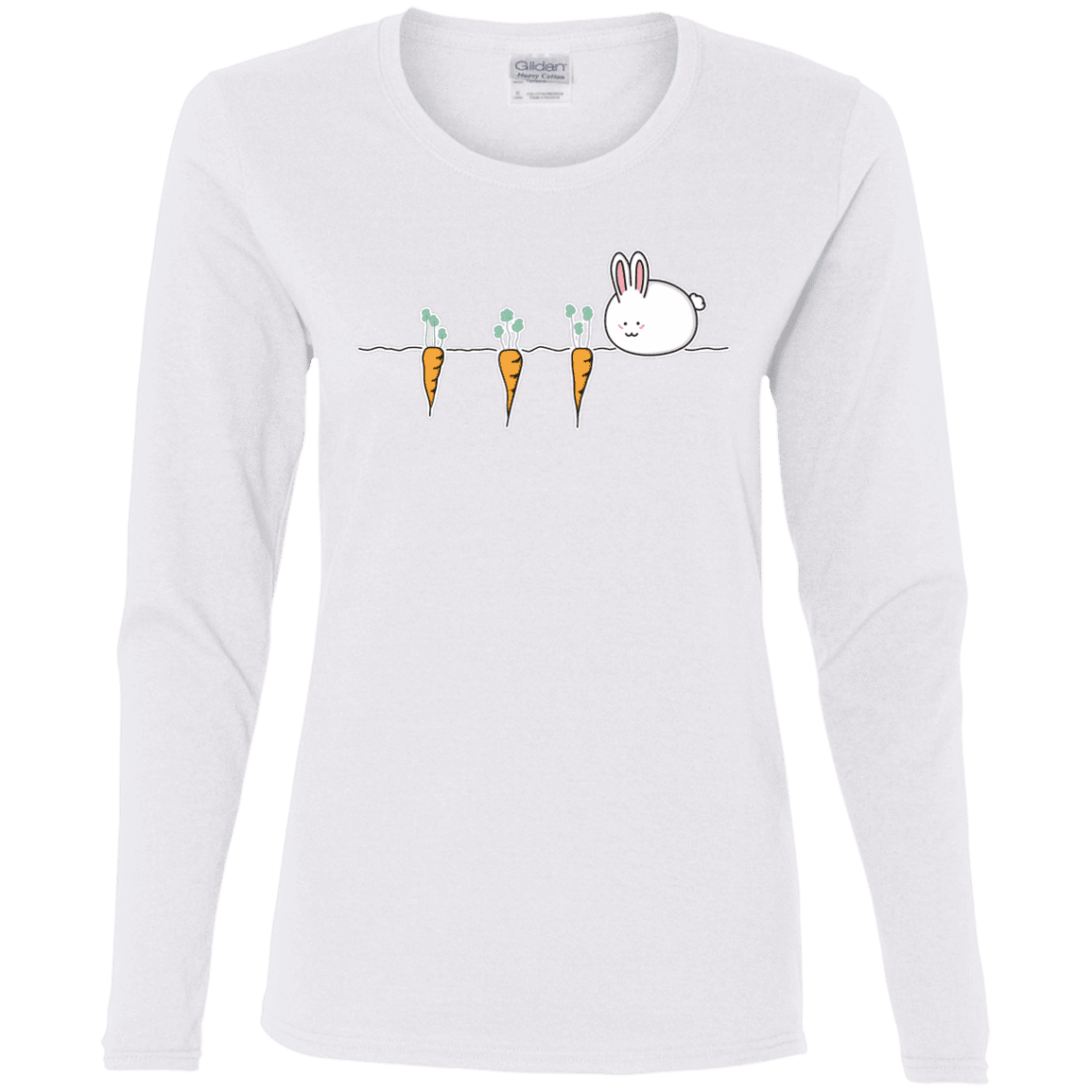 Kawaii Rabbit And Carrots Women’S Long Sleeve T-Shirt