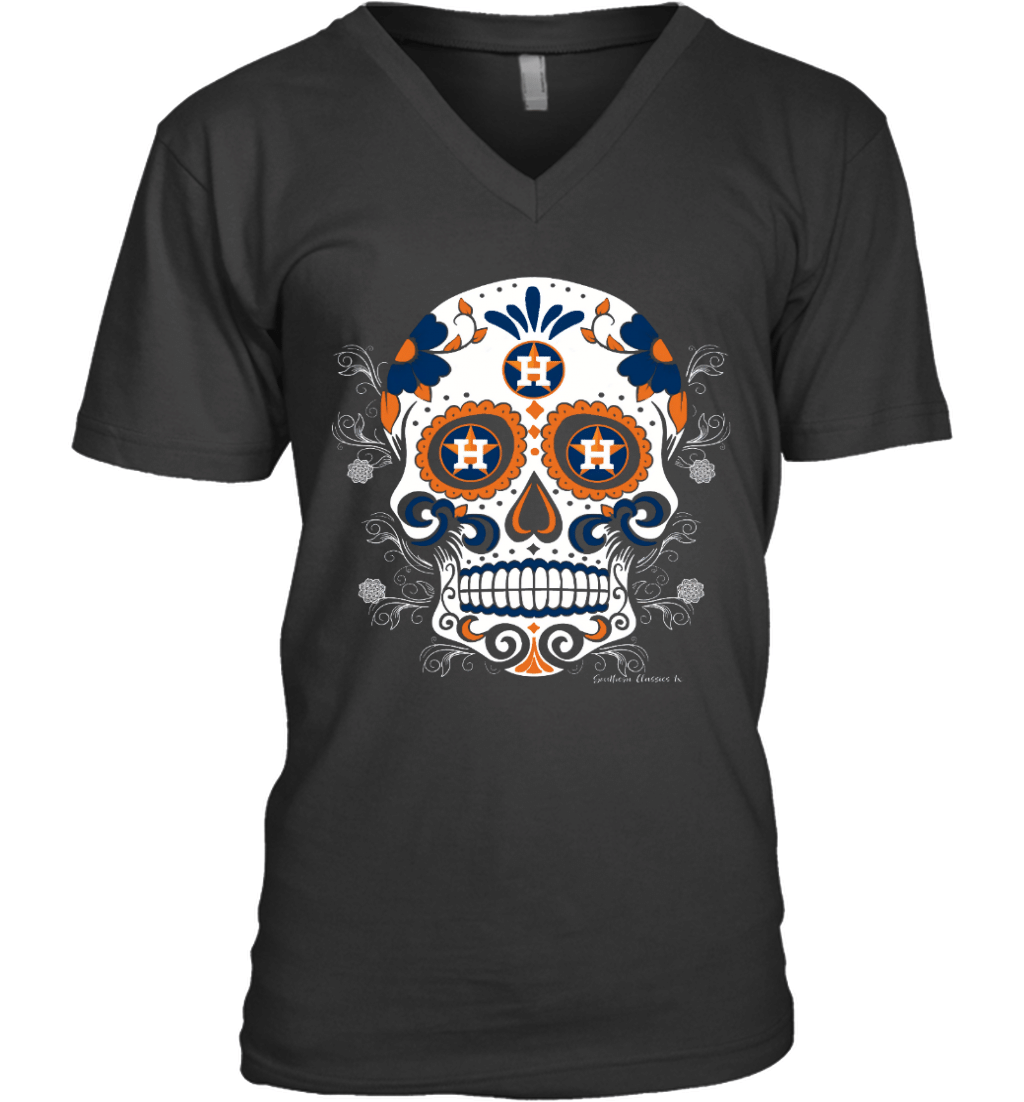 Sugar Skull Houston Astros VNeck