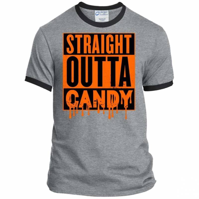 STRAIGHT OUTTA CANDY Halloween Ringer Tee