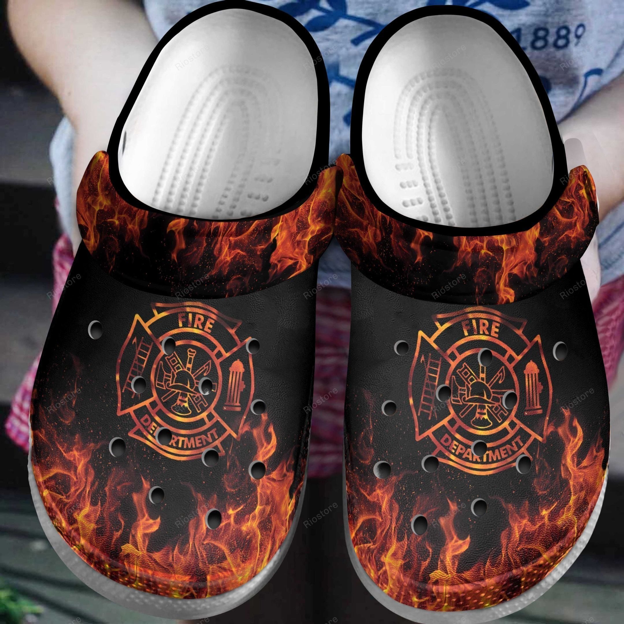 Heat Flame Shoes – Fire Department Crocs Clogs Birthday Gifts For Father