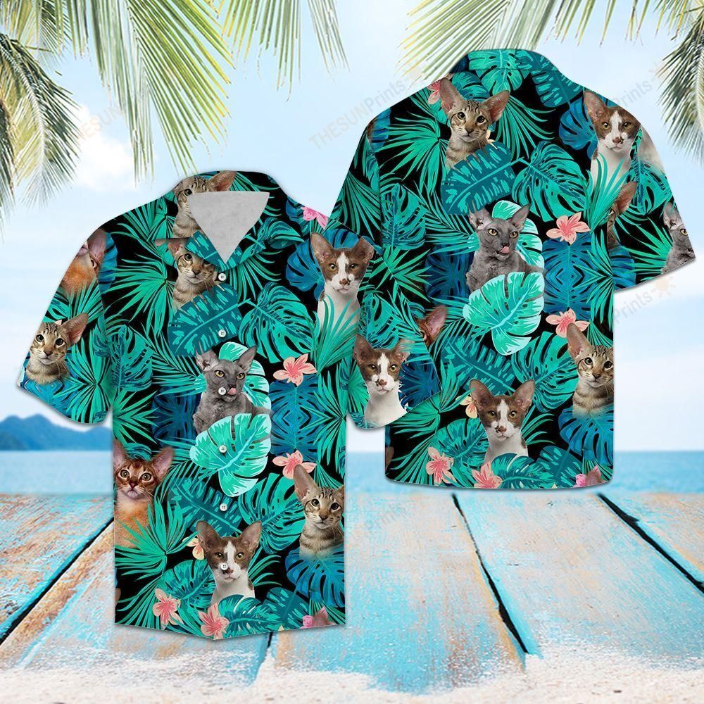 Oriental Shorthair Green Tropical Hawaiian Shirt Ha44080