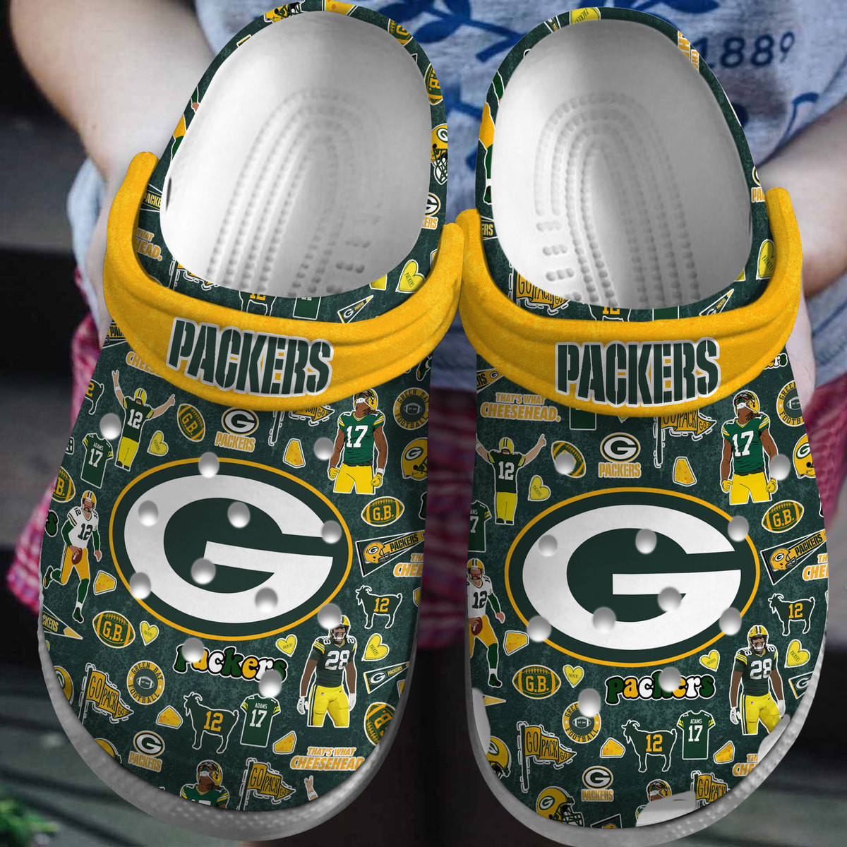 Green Bay Packers NFL Sport Crocss Crocband Clogs Shoes Comfortable For Men Women and Kids