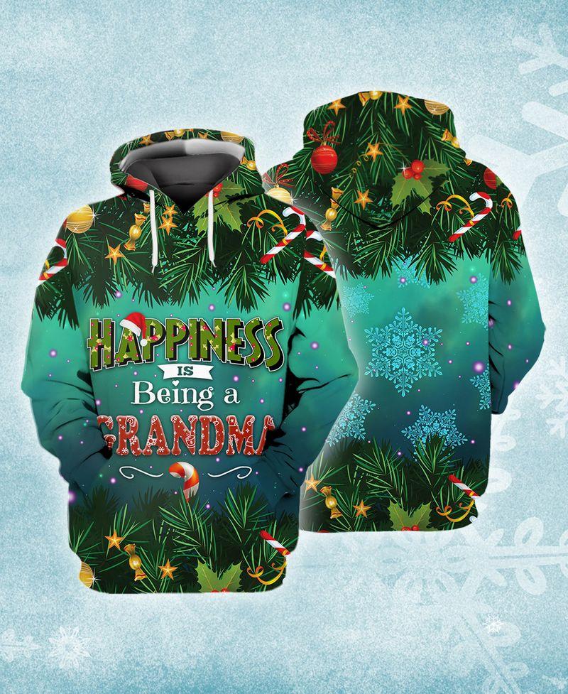 Happiness I’M Being A Grandma 3D Shirts Gift For Christmas Holiday 3D Hoodie