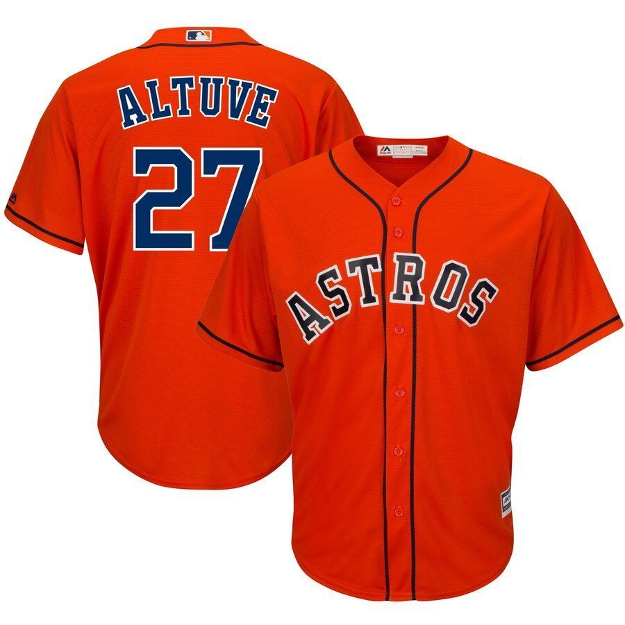 Jose Altuve Houston Astros Majestic Cool Base Player Jersey Orange 2019