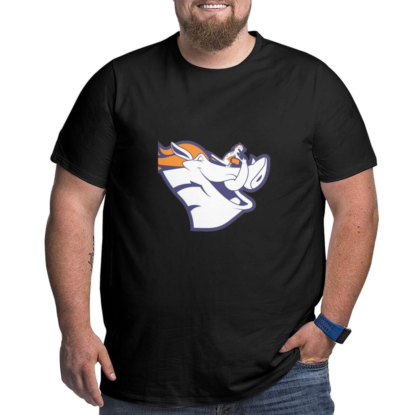 Denver Broncos Men’s Short-Sleeved Plus Size T-Shirt