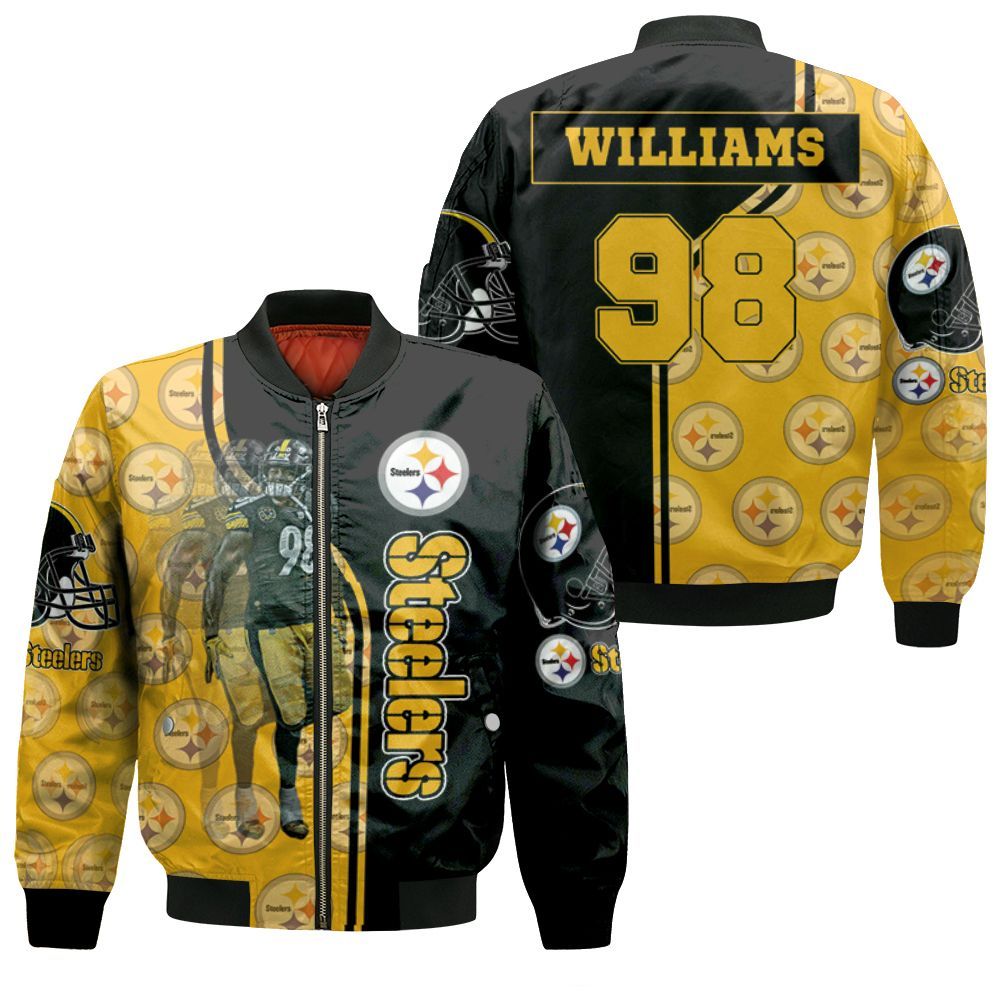 98 Vince Williams Great Player Pittsburgh Steelers Jersey 2020 Season Bomber Jacket