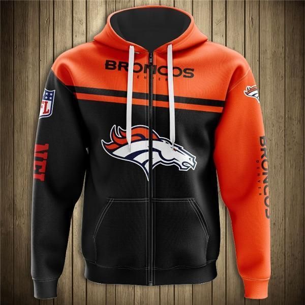 Denver Broncos All Over Print Hoodie 3D Zipper Hoodie 3Dzipper Hoodie 3D