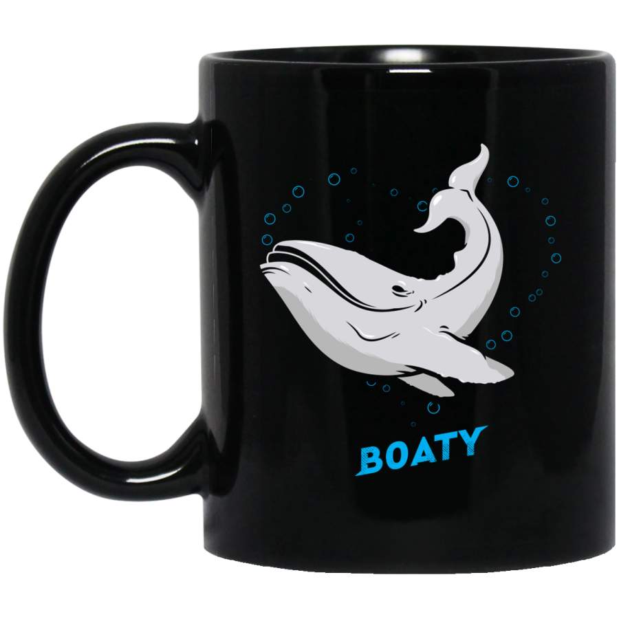 Whale Boaty Mug 11 oz 15 oz Black Mug