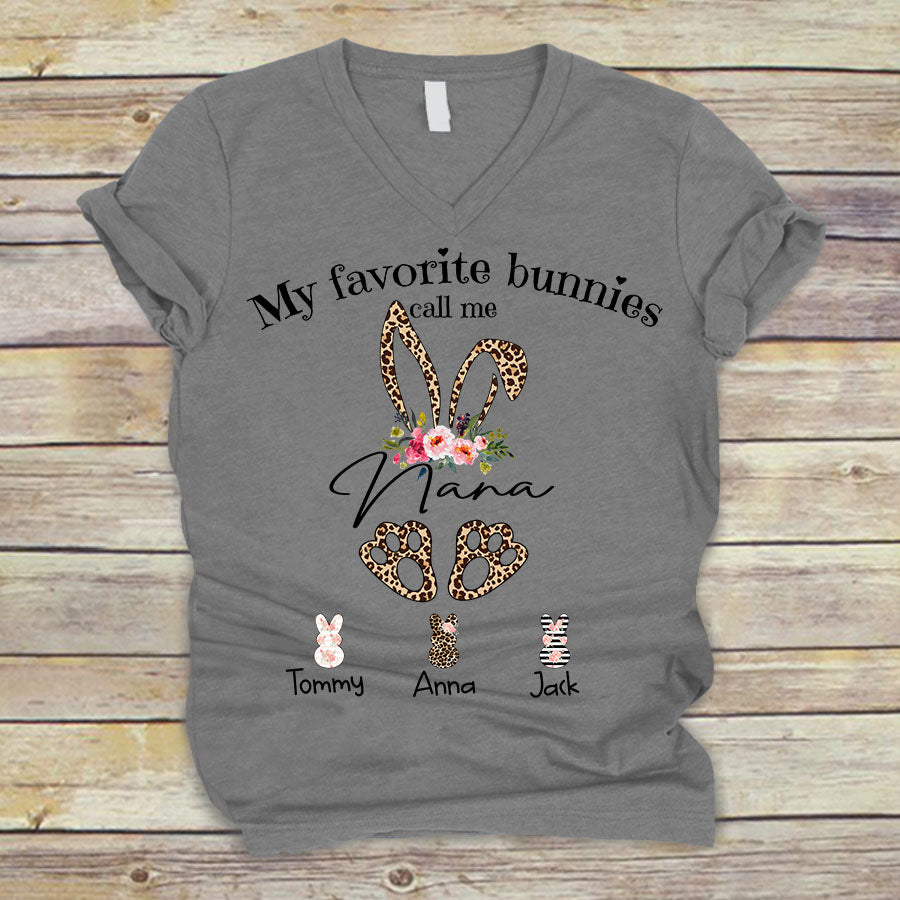 Nana Bunny – Art | Personalized V-Neck T-Shirt