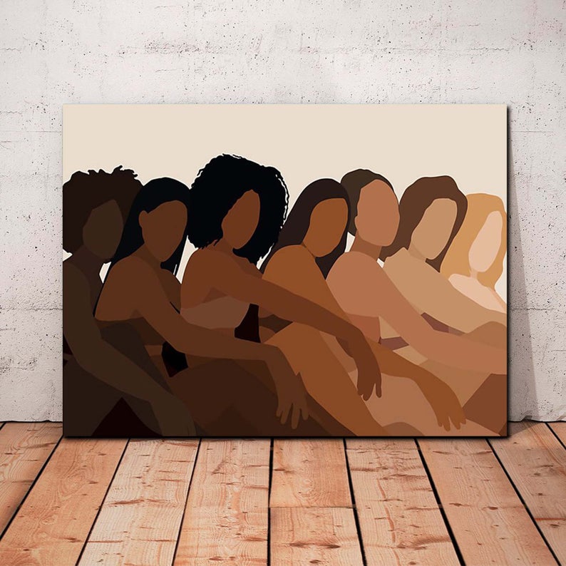 Melanin Black Woman Melanin Poppin Framed Wall Art Canvas