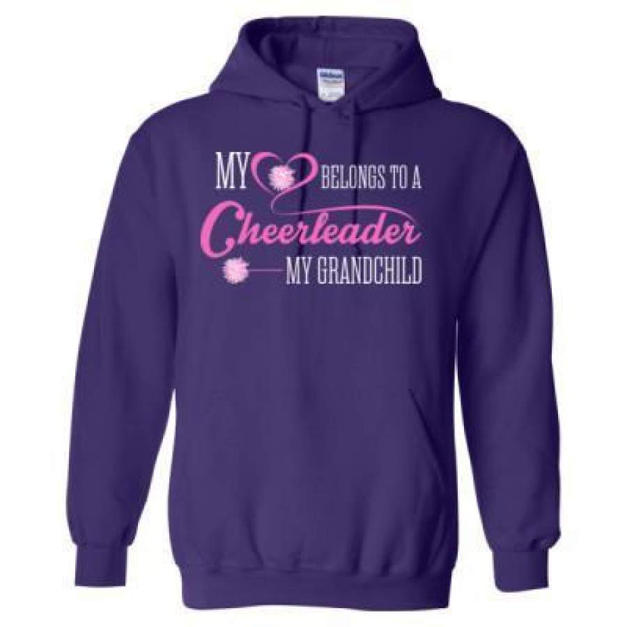 AGR My Heart Belongs To A Cheerleader My Grandchild – Heavy Blend™ Hooded Sweatshirt