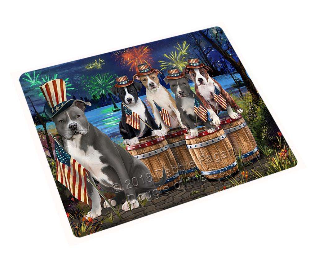 4Th Of July Independence Day Fireworks American Staffordshire Terriers At The Lake Blanket Blnkt75144