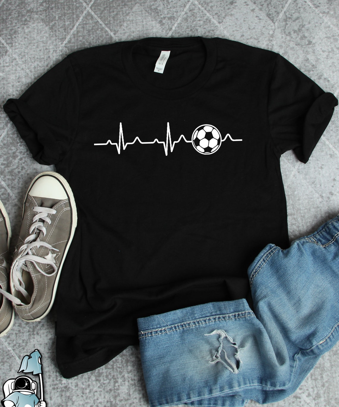 Soccer Football Heart Pulse Sport Lover Gift Standard/Premium T-Shirt Hoodie