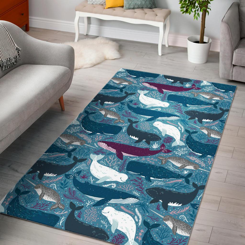 Whale Design Pattern Area Rug