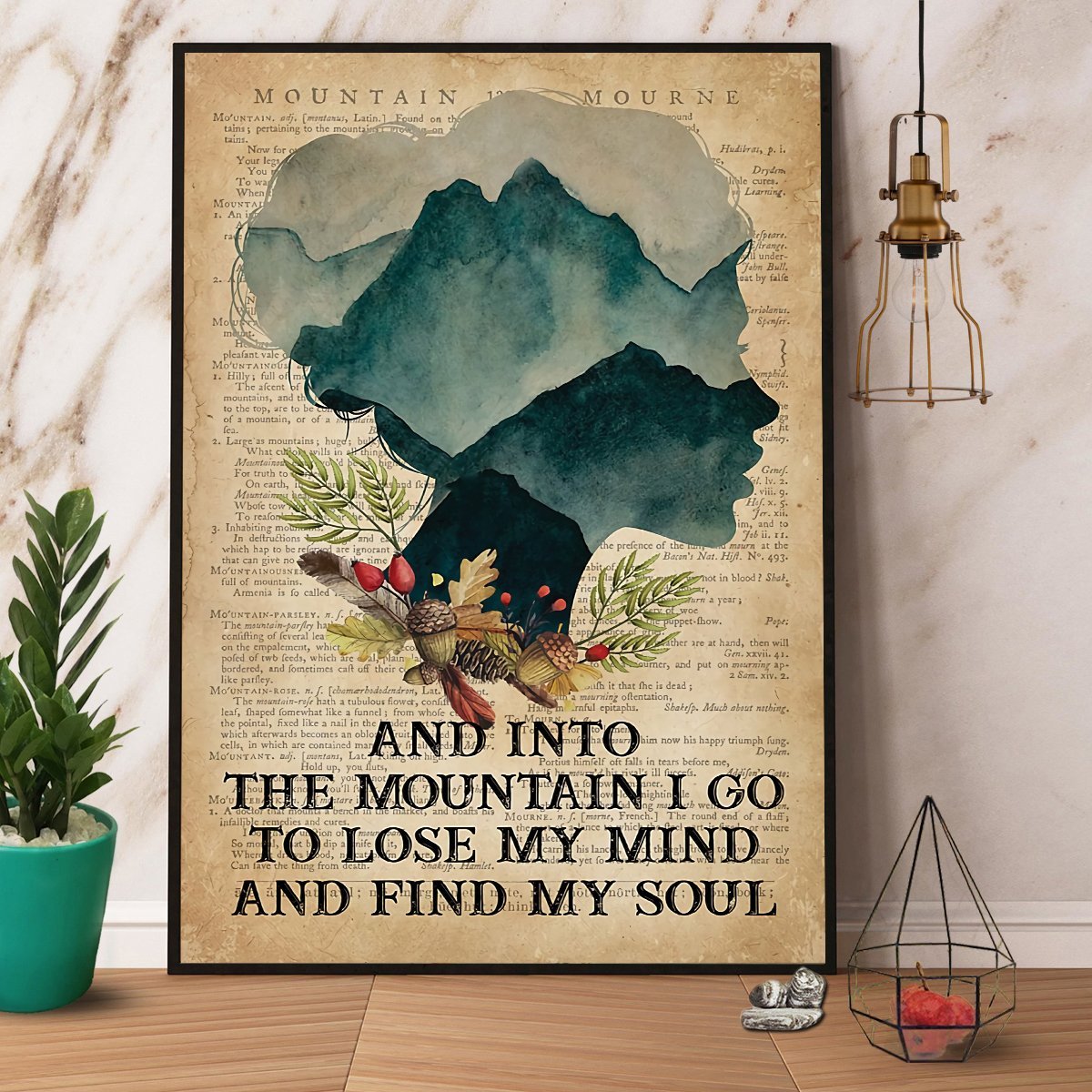 Camping And Into The Mountain I Go To Lose My Mind Dictionary Poster No Frame