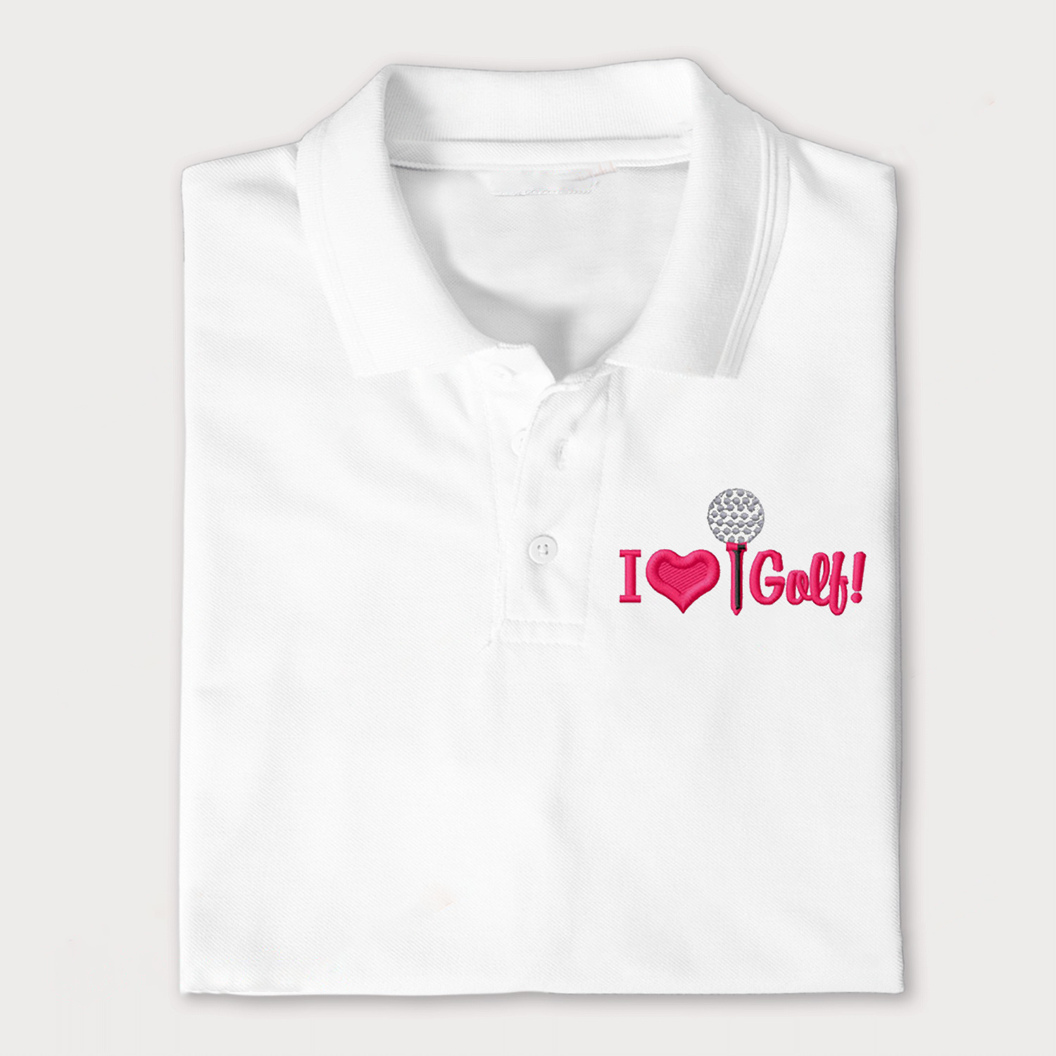 Love Golfing Embroidery Polo Shirts For Women Or Men, I Love You Golf Shirt