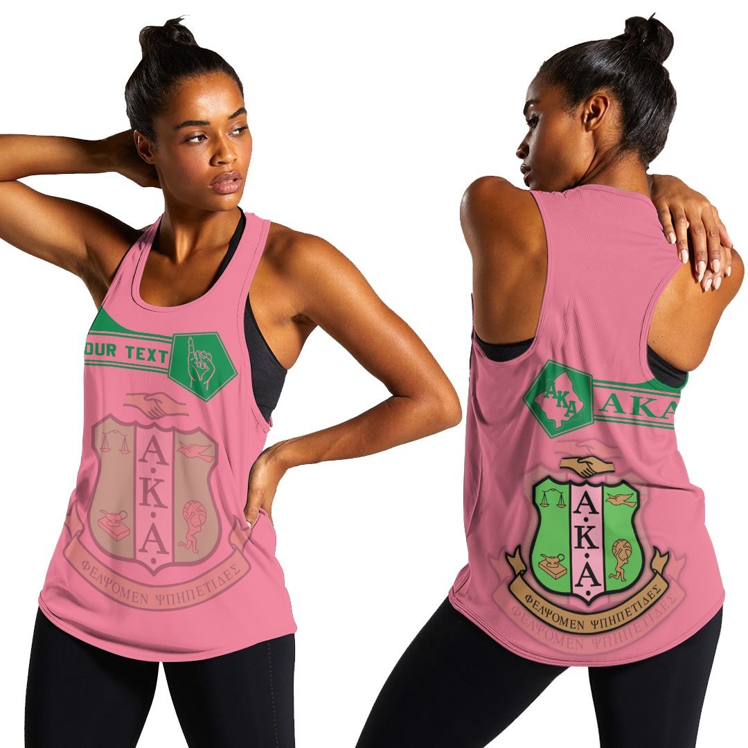 Wonderprint Tank Top Personalized Alpha Kappa Alpha Racerback Tank Ver. Pink Simple Style