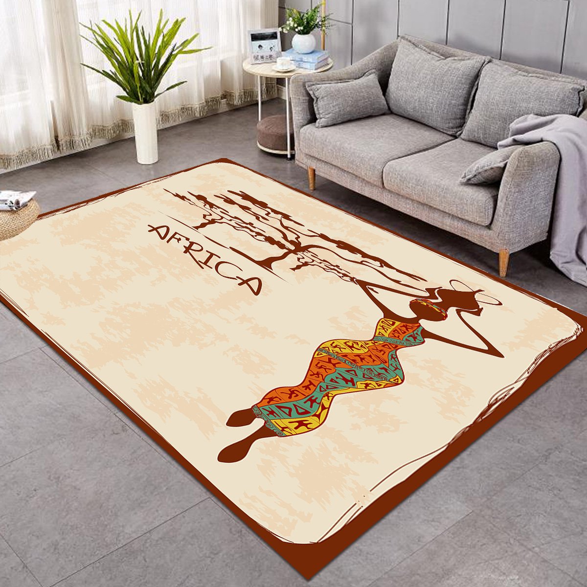 Woman In African Style Rug Living Room Carpet (Gwbj14213)