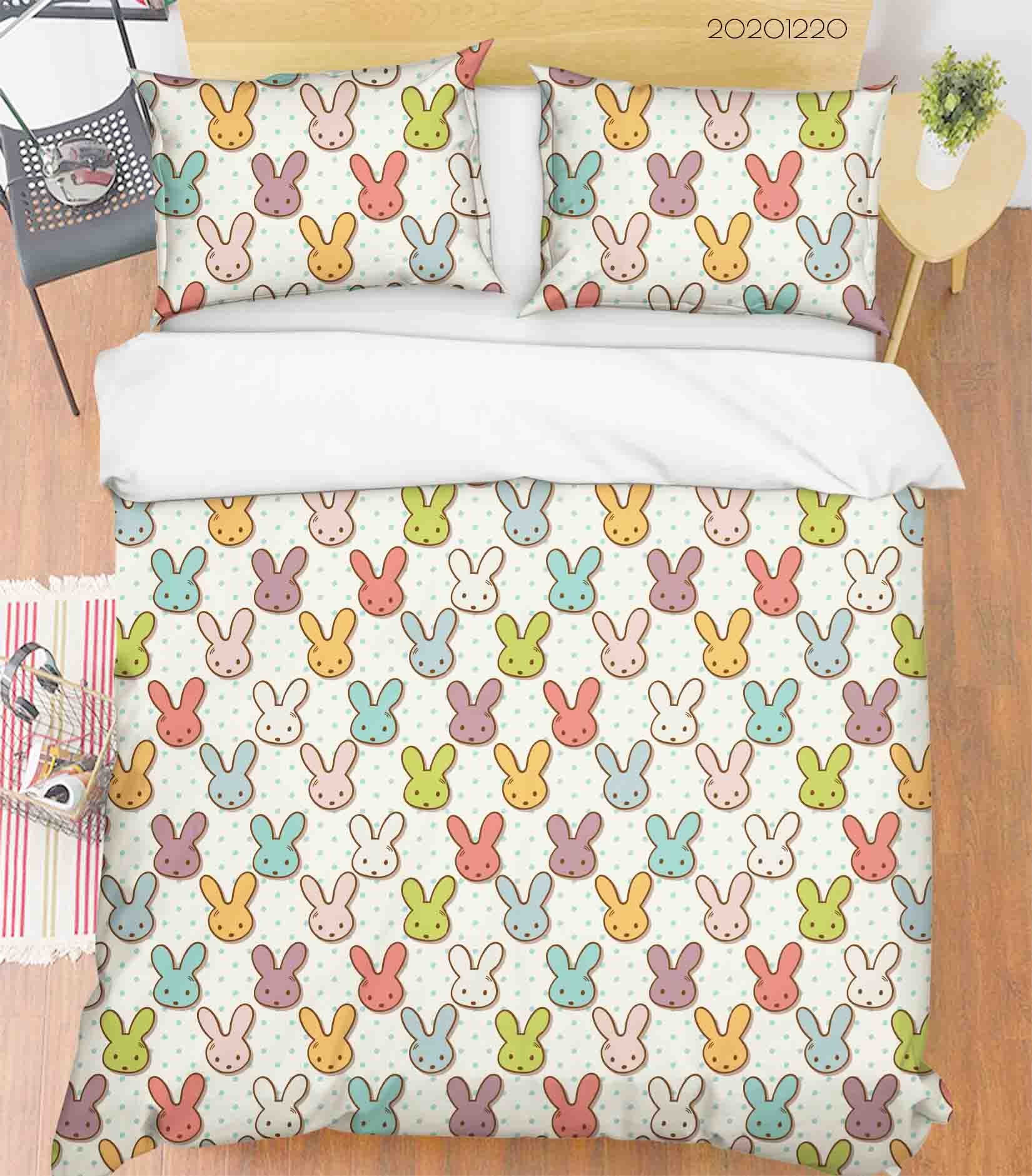 3D Hand Drawn Animal Rabbit Quilt Cover Set Bedding Set Duvet Cover Pillowcases 111 Lqh