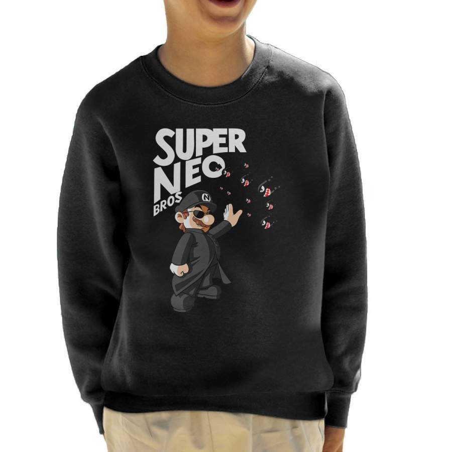 Super Mario Matrix Neo Bros Kid’s Sweatshirt