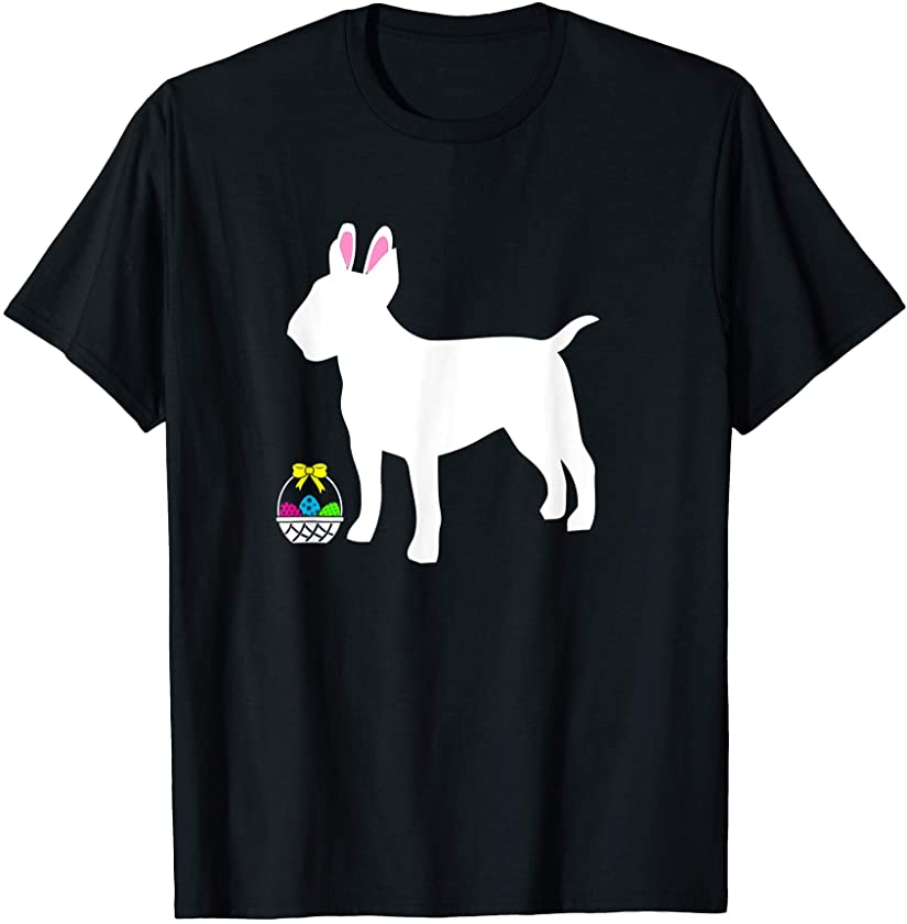 Bull Terrier Easter Bunny Dog Silhouette T-Shirt