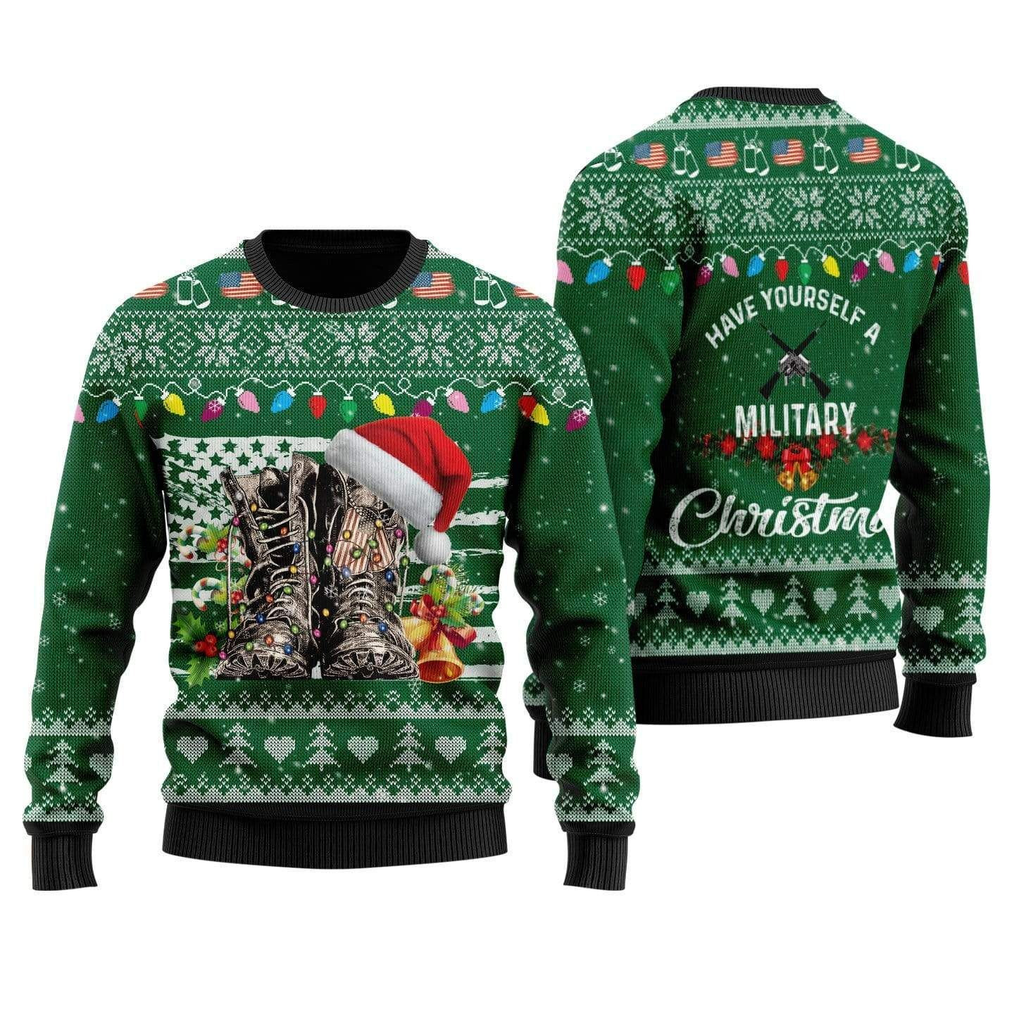 Soldiers Have Yourself A Military Christmas For Veterans Ugly sweater V