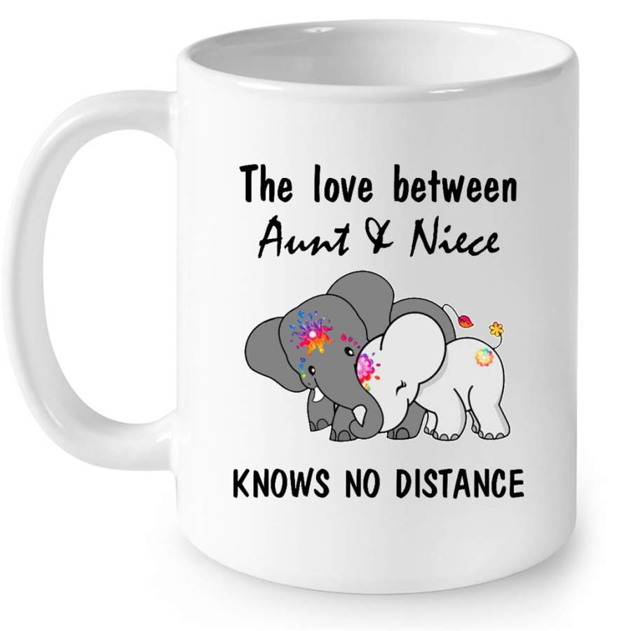 The Love Between Aunt And Niece Knows No Distance, Elephant Lover (W) – Full-Wrap Coffee White Mug