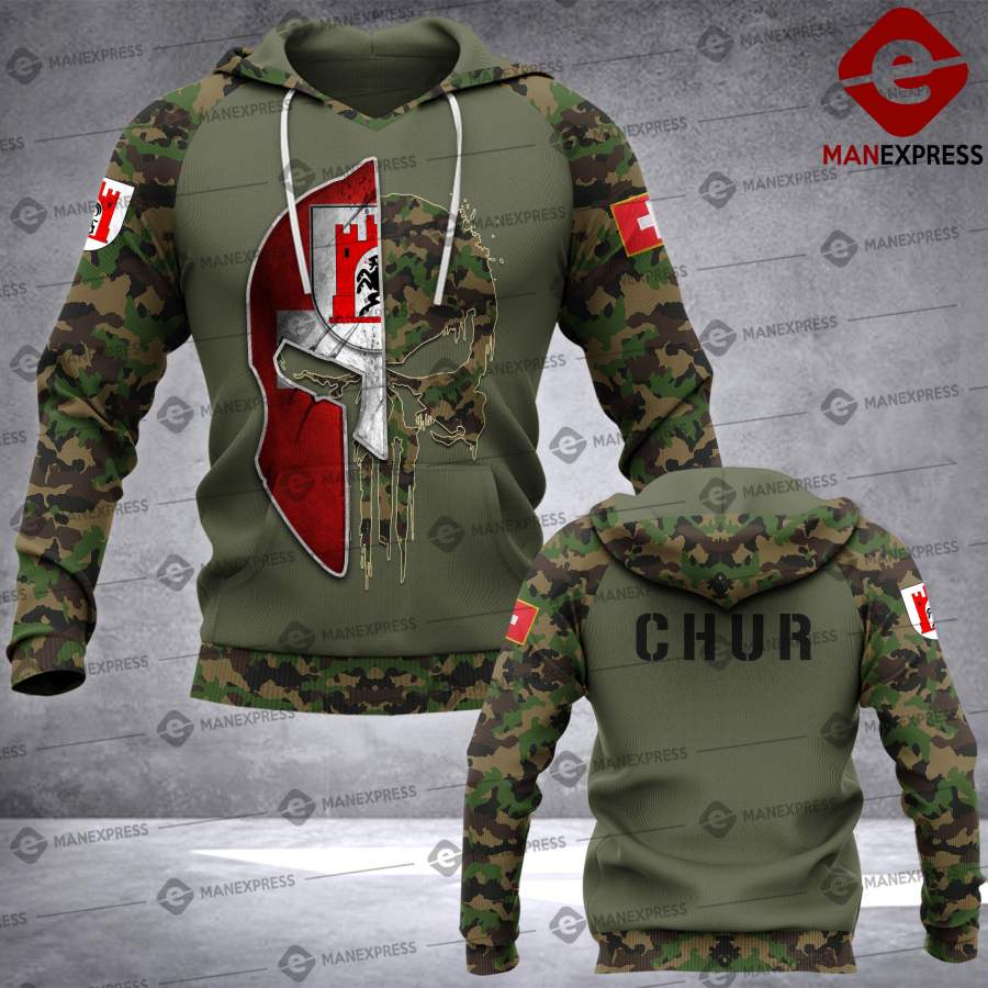 Spartan Chur – Swiss Camo army Pns 3D printed hoodie NQA