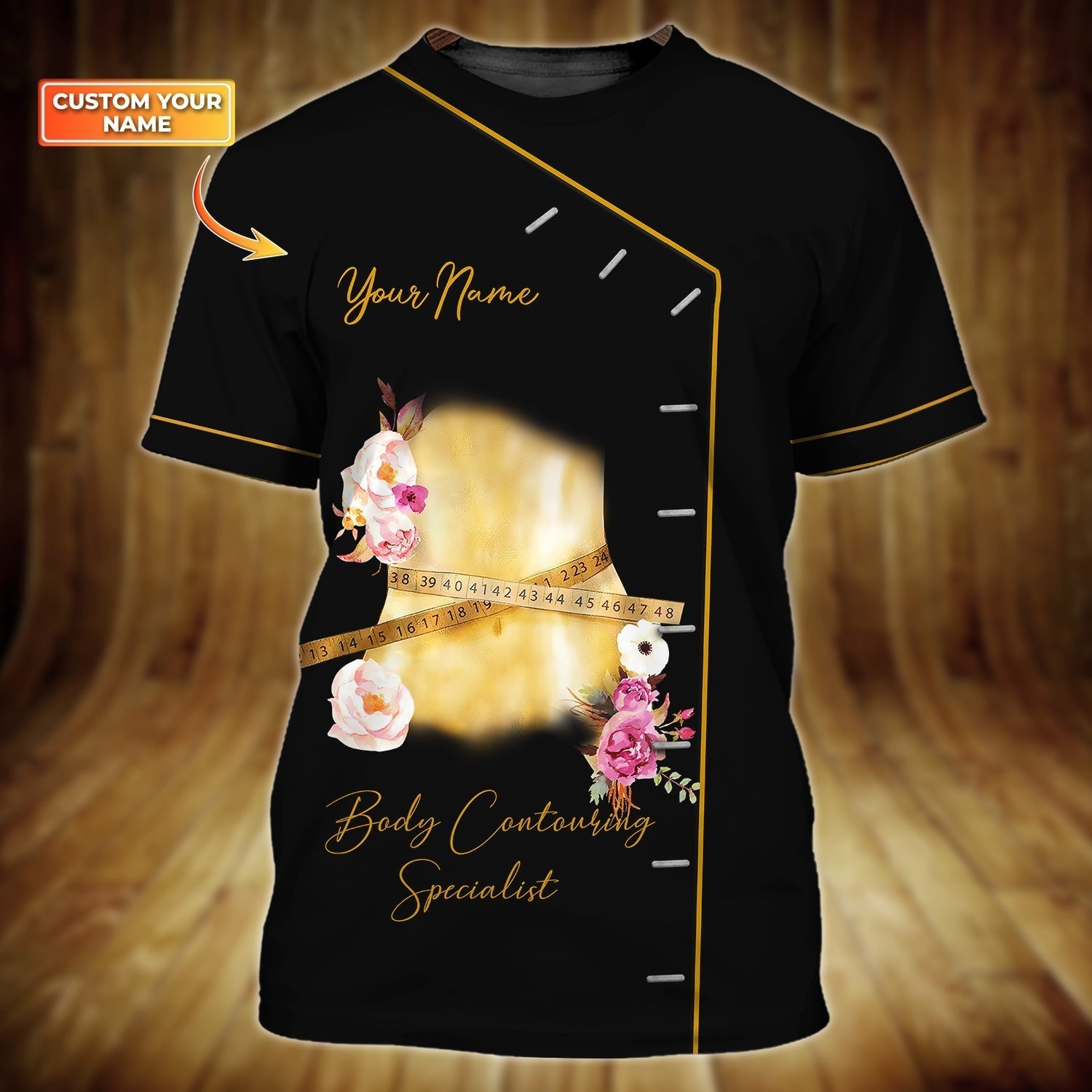 Personalized 3D Tshirt Tad Body Contouring Specialist Black Shirt