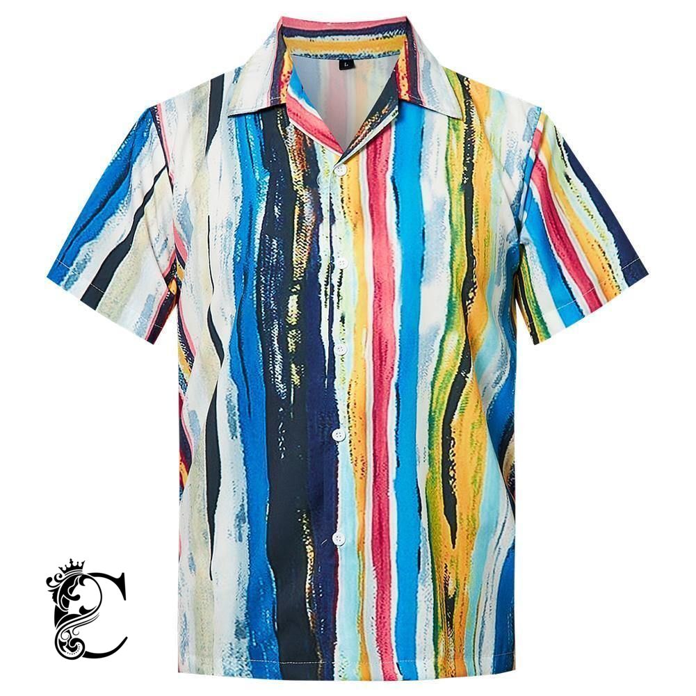 Beach Shirt Shop Mens Hawaiian Shirt Stripe- Chillicothemall