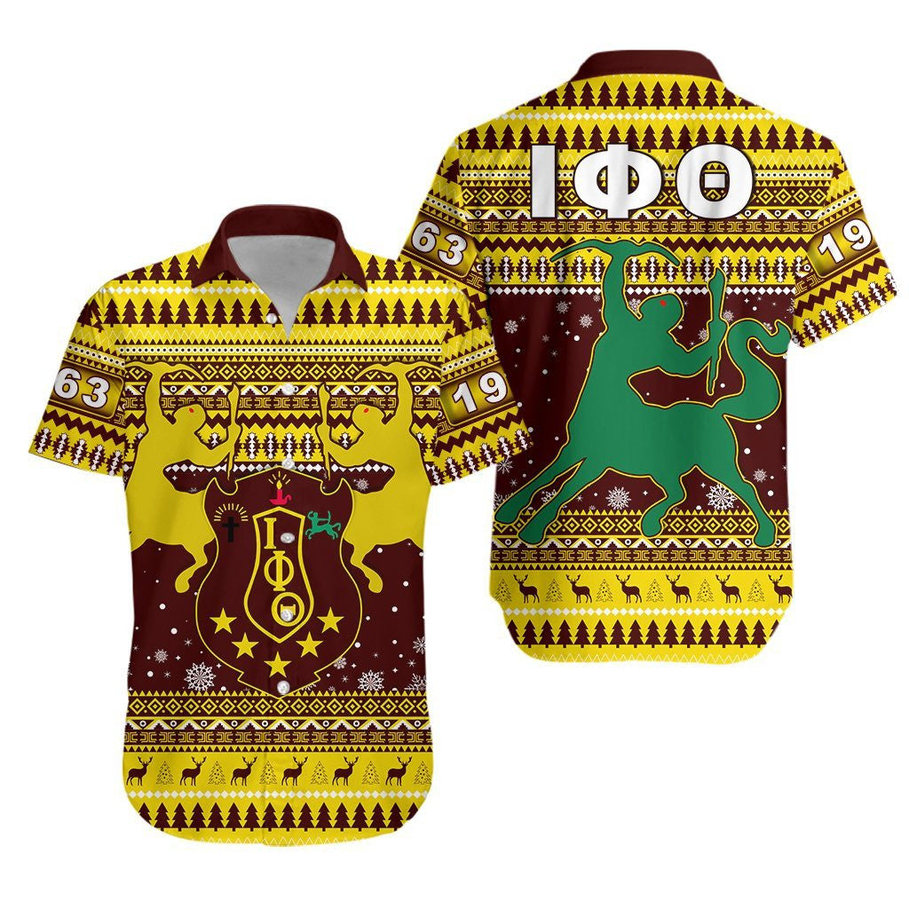 Fraternity Shirt – Iota Phi Theta African Pattern Christmas Short Sleeve Shirt