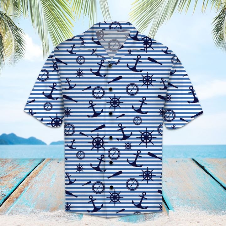 Amazing Navy Hawaiian Shirt Summer Button Up For Men, Women, Couple