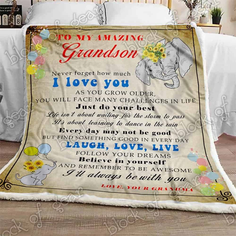 To My Amazing Grandson Sofa Throw Blanket NH118