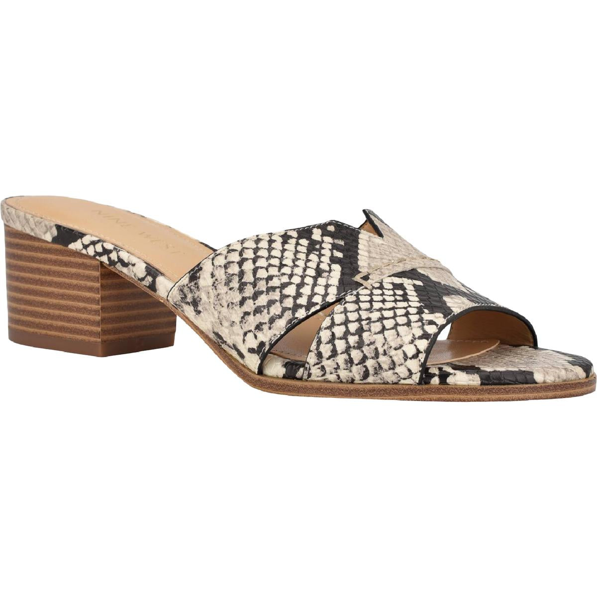 Andre3 Womens Leather Animal Print Slip-On Shoes