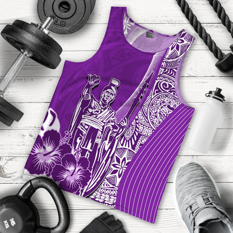 Hawaii King Kamehameha Men Tank Top Vibe Purple Style Ha30145