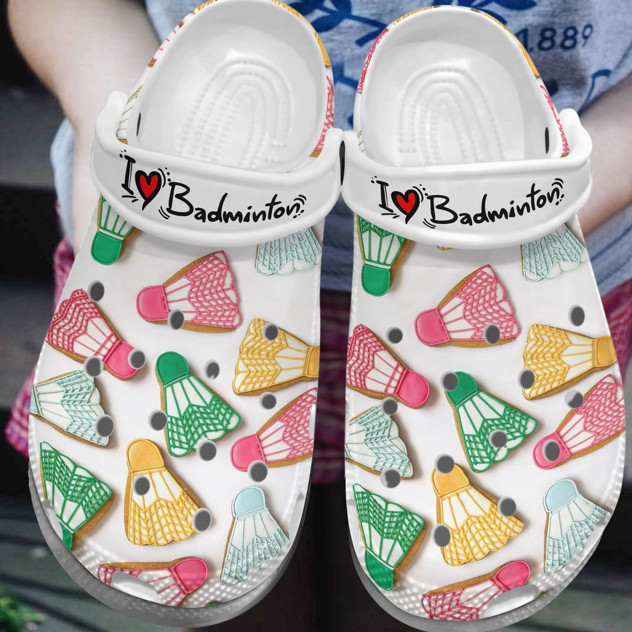 Badminton Personalized Clog, Custom Name, Text, Color, Number Fashion Style For Women, Men, Kid, Print 3D I Love Badminton