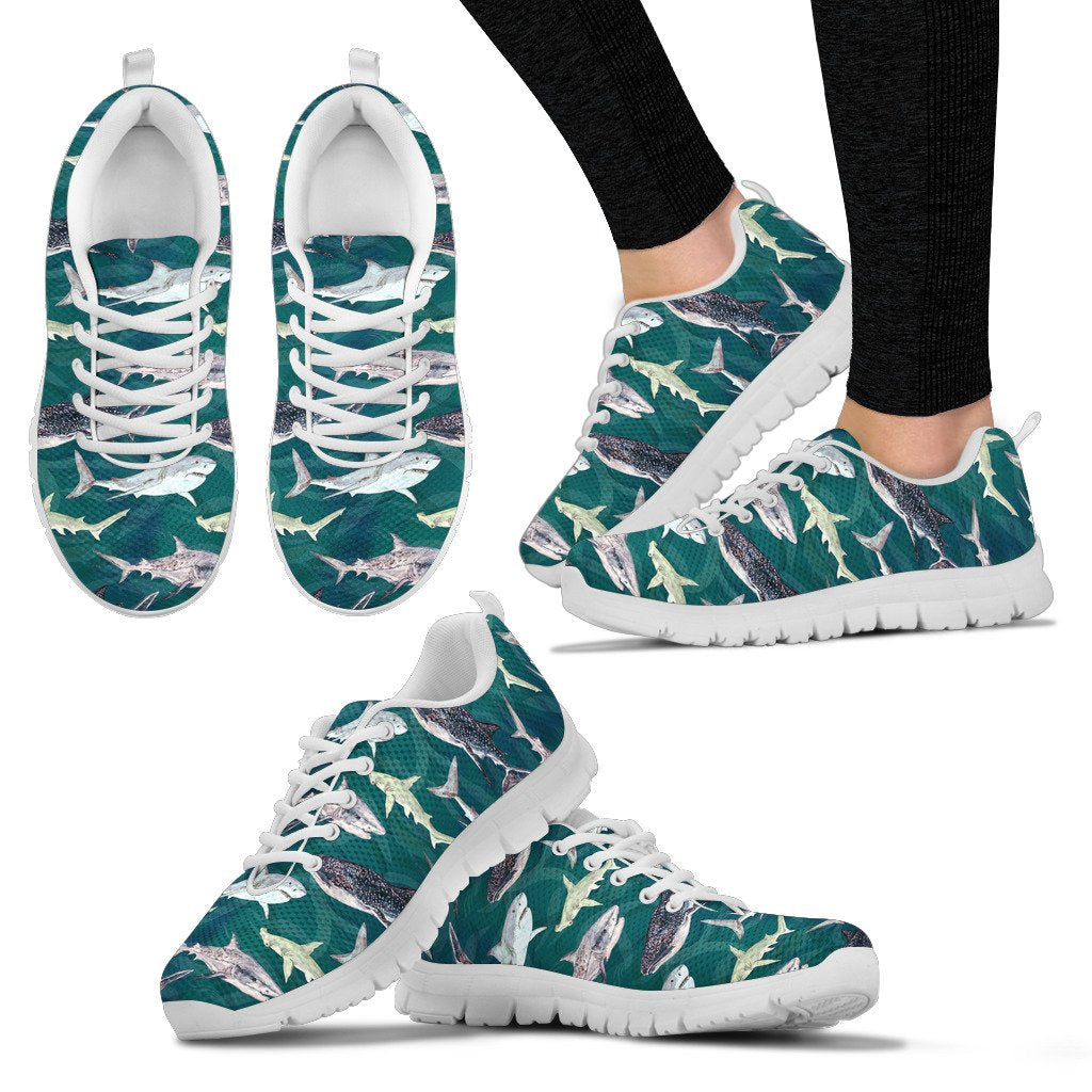 Shark Style Print Women Sneakers