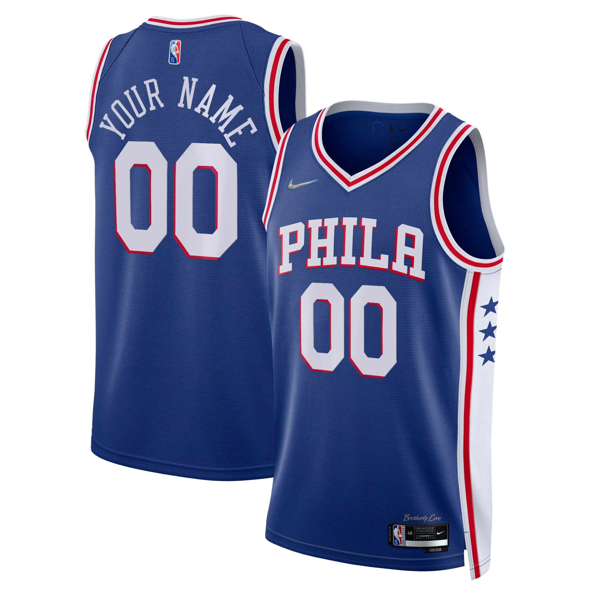 Philadelphia 76ers 2021/22 Diamond Swingman Custom Jersey – Icon Edition – Royal