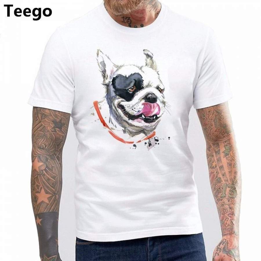 New Men T Shirt Fashion Short Sleeves Cotton T Shirt Darth Frenchy Men’s Movie French Bulldog T Shirt Crazy T Shirts