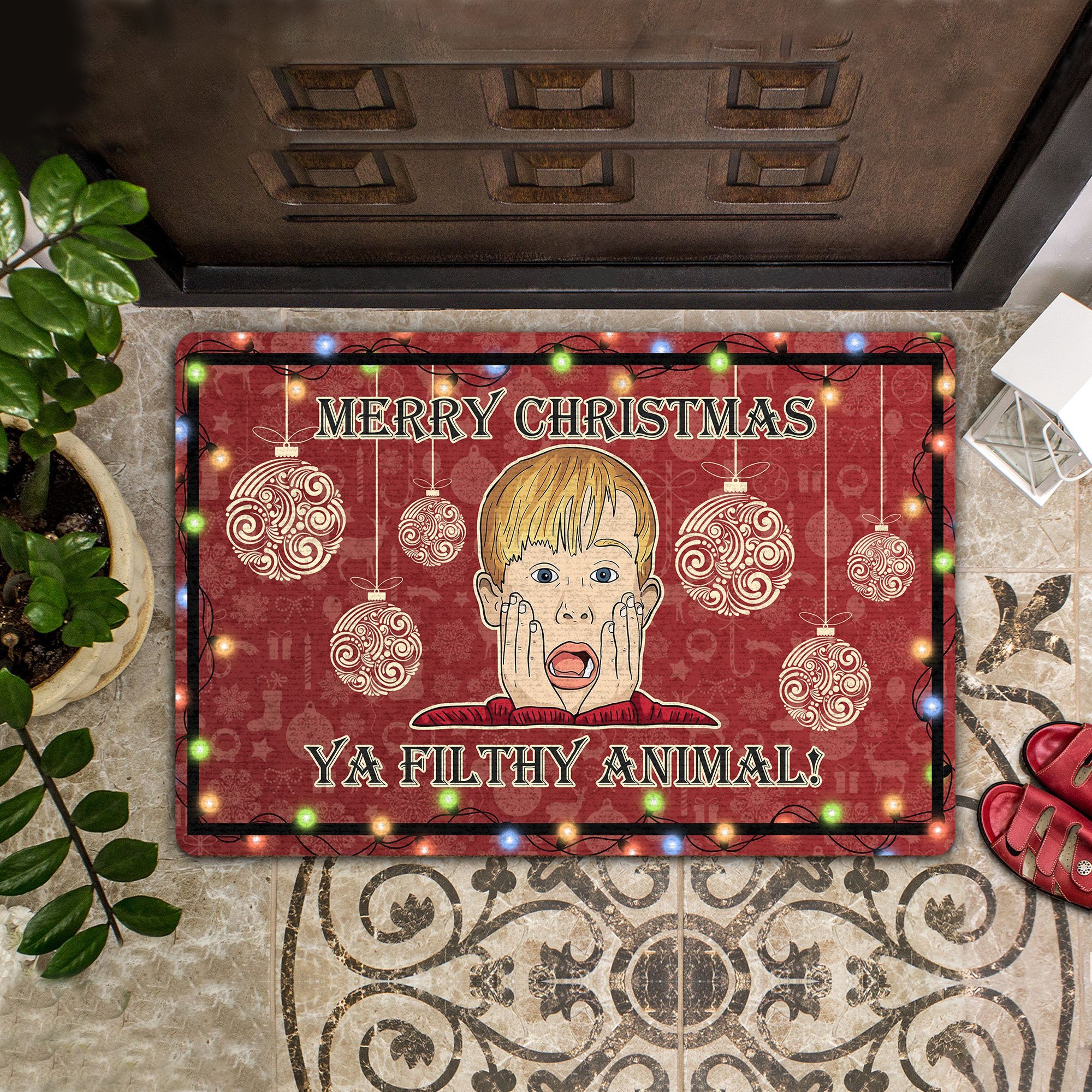 Merry Christmas Ya Filthy Animal All Over Printing Doormat Pre1942