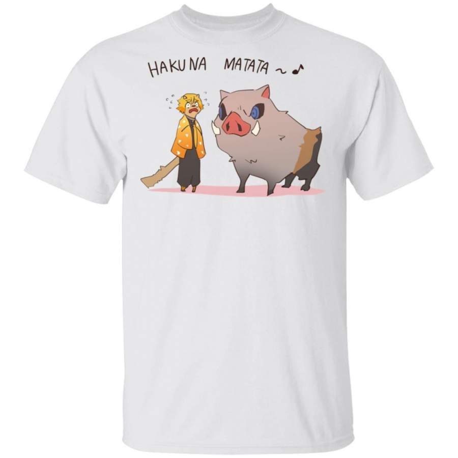 Hakuna Matata Zenitsu Inosuke T Shirt Demon Slayer Anime Tee