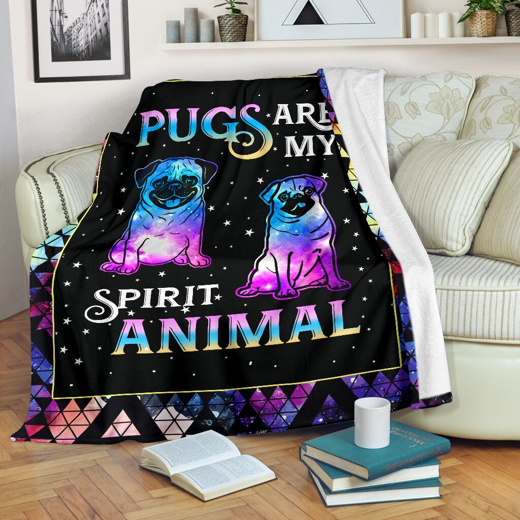 Pugs Are My Spirit Animal Flecee Blanket