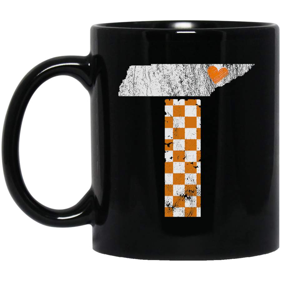 Tennessee Flag Vintage Football Fan Orange And White Gift Coffee Mug