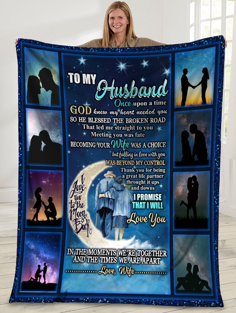 To My Husband, In The Moments We’Re Together And The Times We Are Apart Fleece Blanket For Valentine’S Day Home Decor Bedding Couch Sofa Soft And Comfy Cozy