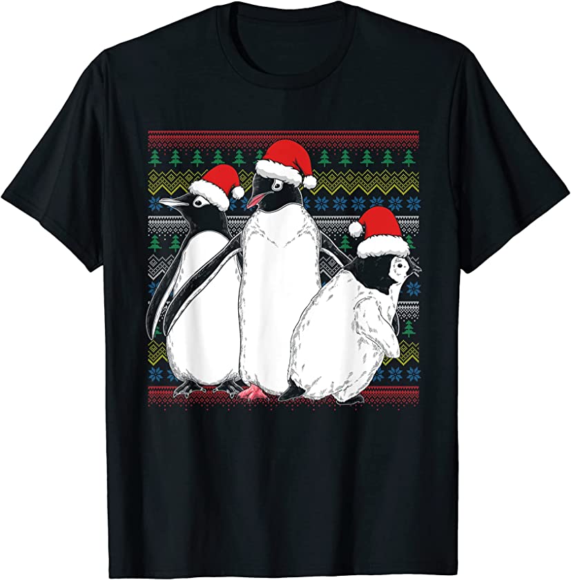 Merry Xmas Ugly Christmas Animal Lover Antarctica Penguin T-Shirt