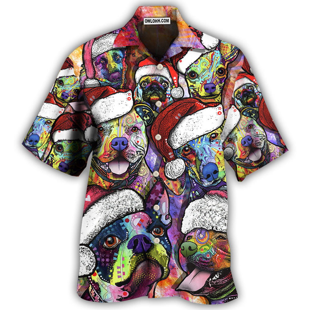 Dog Christmas Colorful Art Style Hawaii Shirt Ha69538