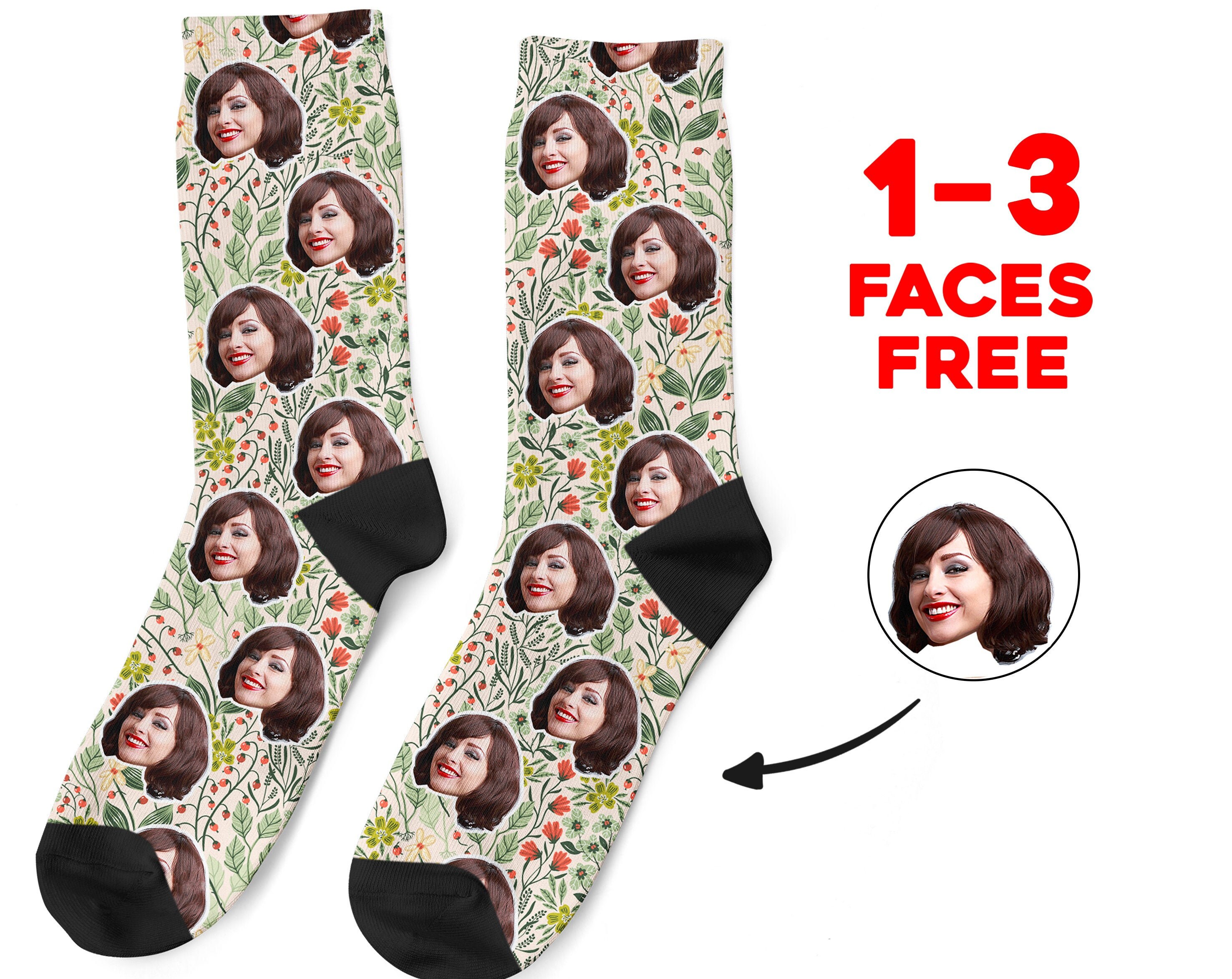 Custom Face Socks, Personalized Photo Socks, Picture Socks, Crazy Face Socks, Customized Funny Photo Gift For Her, Him or Best Friends